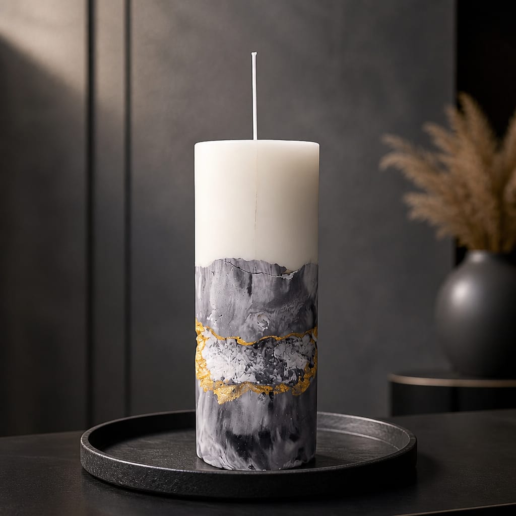 Vela aromática decorativa grande